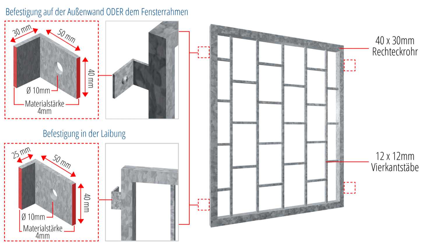 Verzinkt traliewerk Ladder