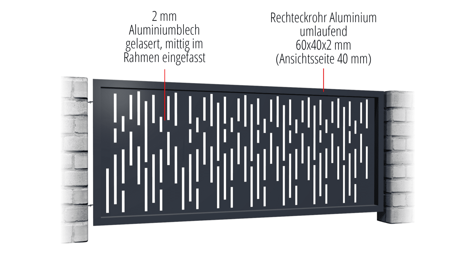 Tuinafscheiding aluminium laser gesneden ontwerp SF VE