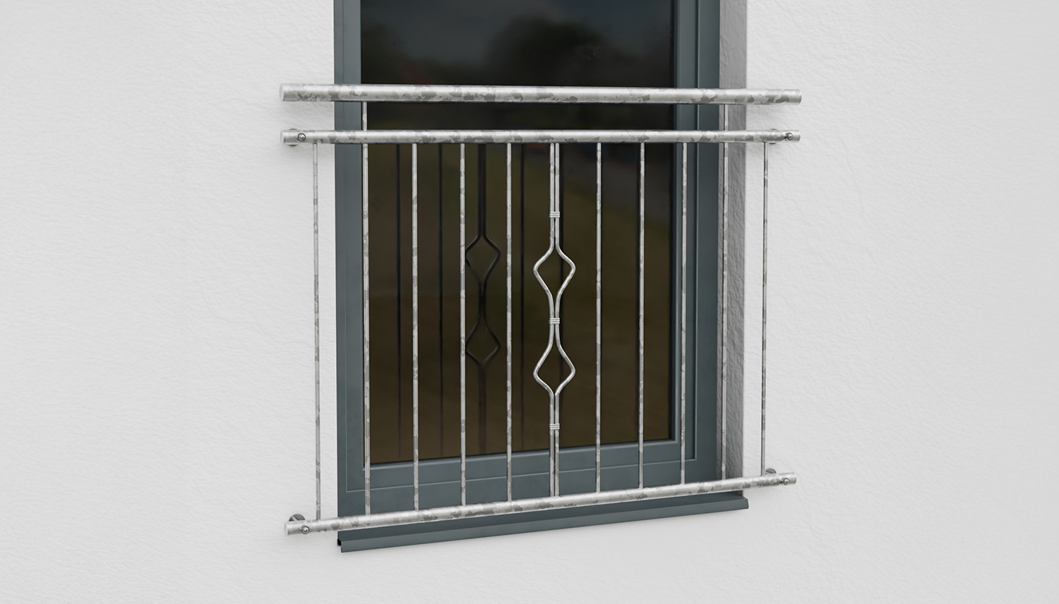 Frans balkon verzinkt Klok ornament 