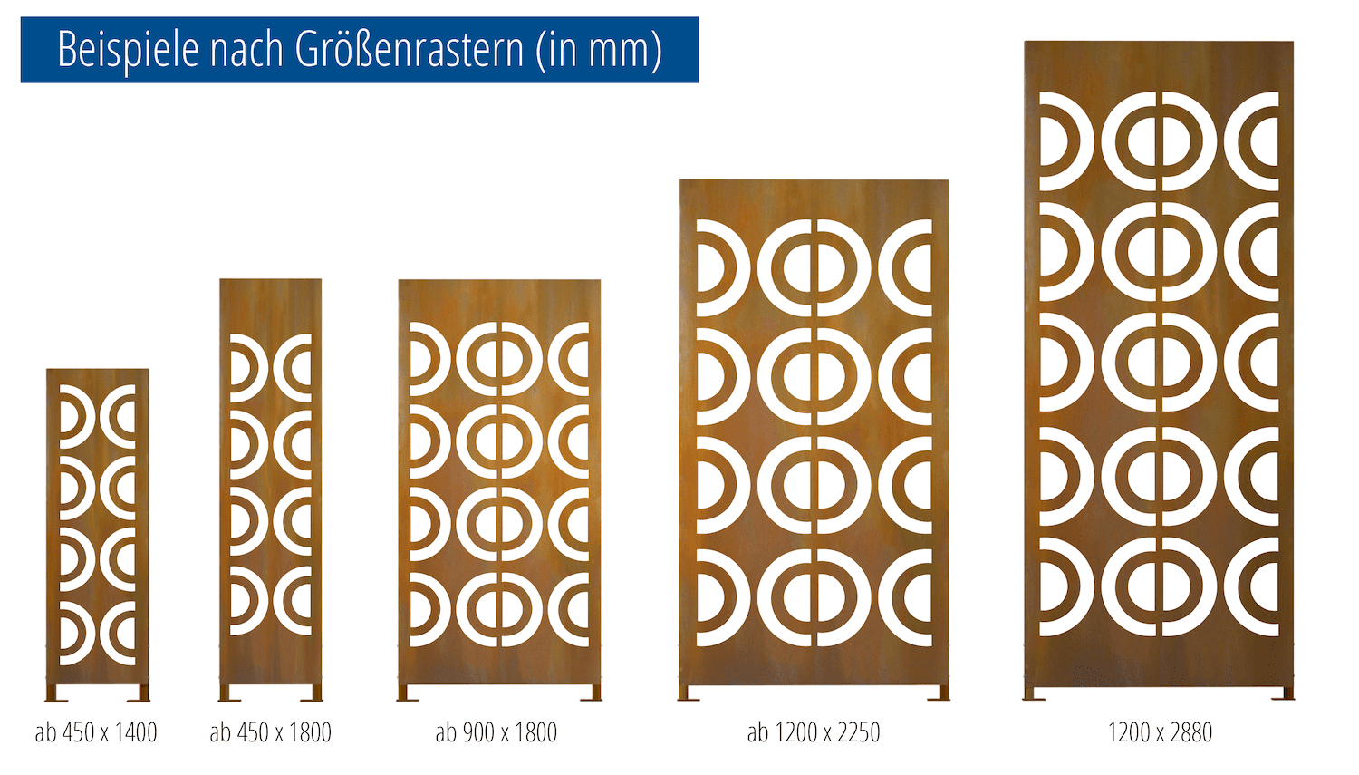 Privacyscherm cortenstaal stele cirkels