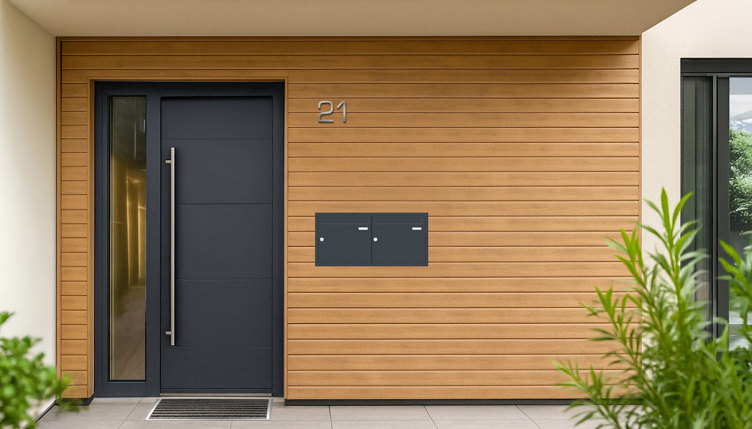 Briefkastenanlage | Unterputz | 2-fach | Senkrecht | Farbe