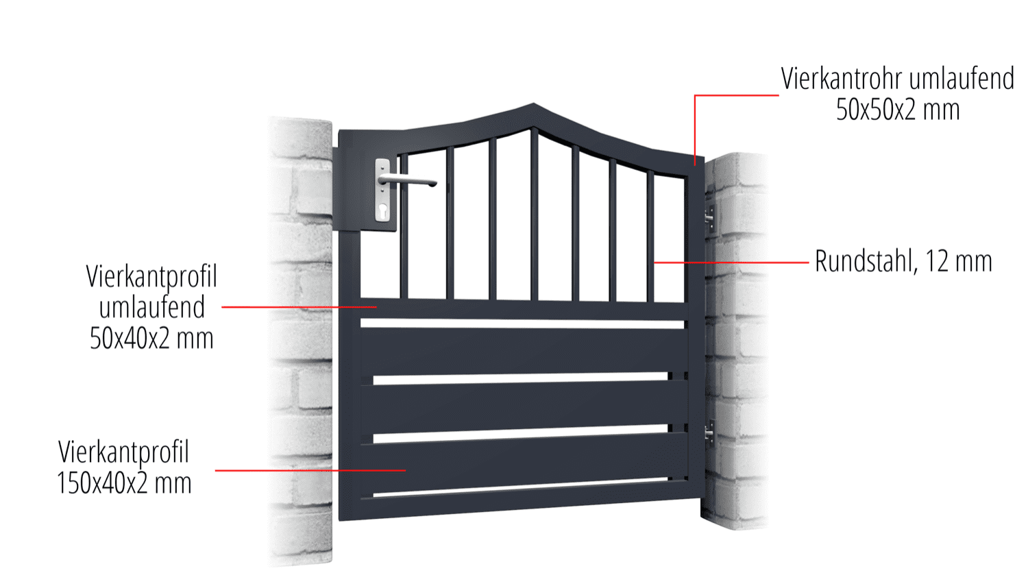 Tuindeur aluminium 1-vleugelig privacyscherm KSV 1, SB