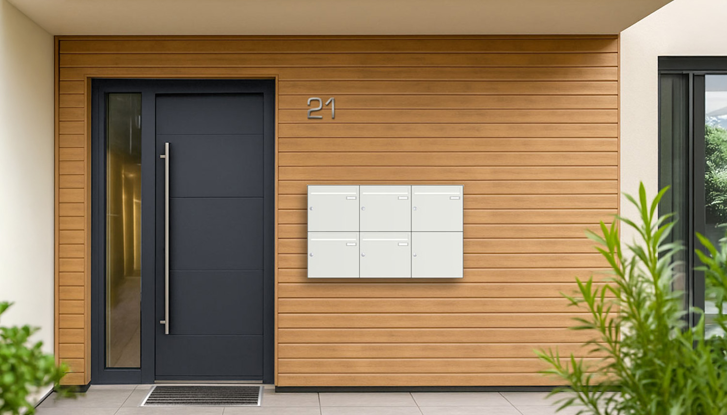 Briefkastenanlage | Aufputz | 5-fach | Senkrecht | Farbe