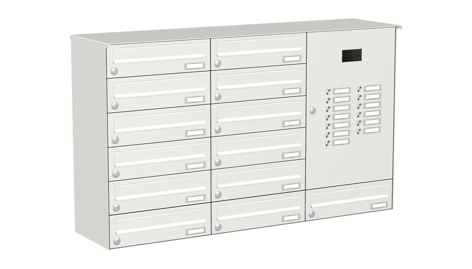 Briefkastenanlage | Aufputz | 13-fach | Waagerecht | Audio | Video | Farbe