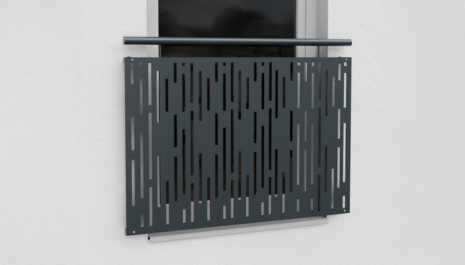 Frans Balkon Verzinkt Ontwerp Bladstrook Verticaal