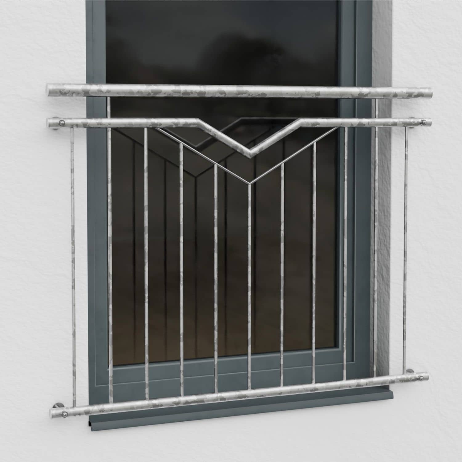 Frans balkon verzinkt Double-V