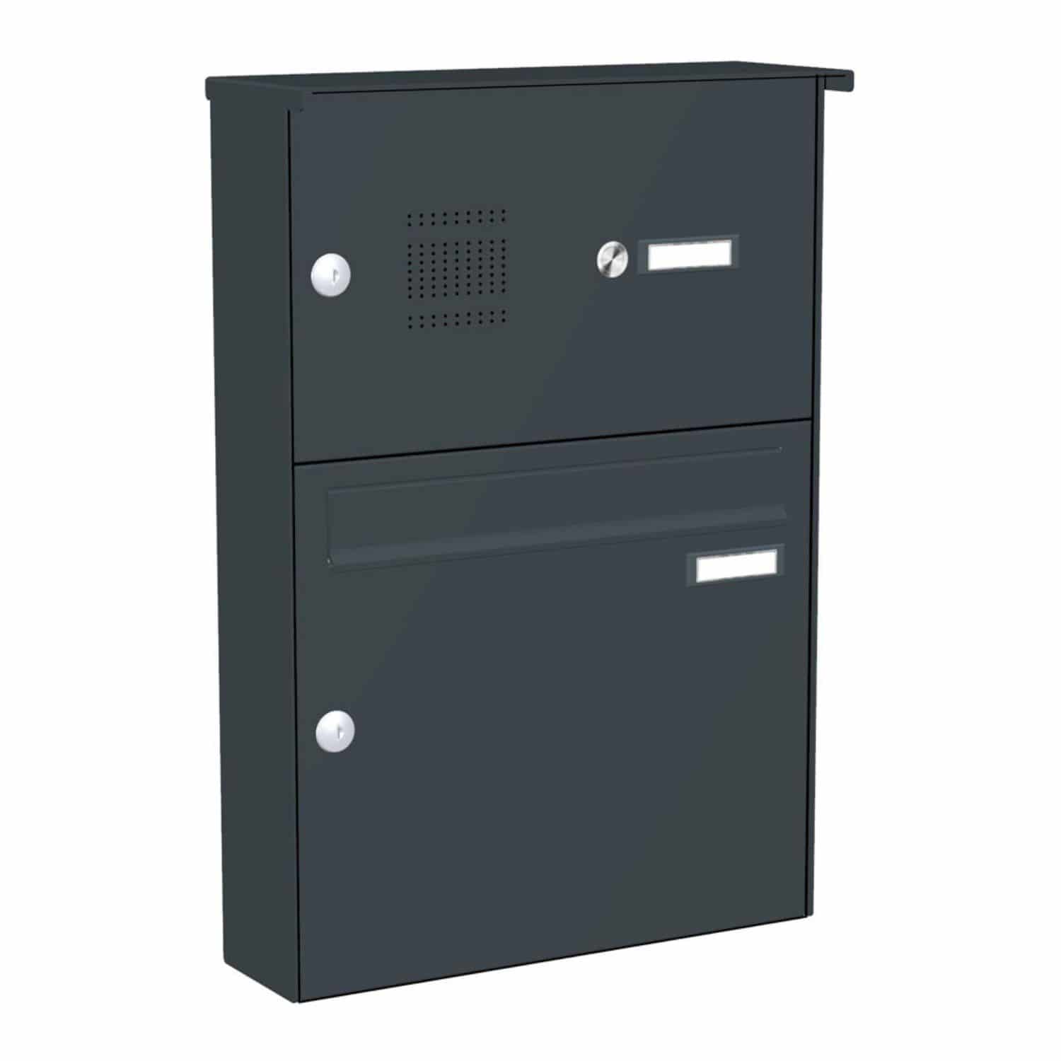 Briefkastenanlage | Aufputz | 1-fach | Senkrecht | Audio | Video | Farbe