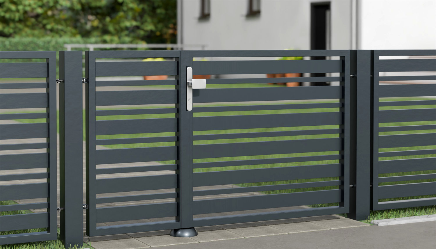 Tuindeur aluminium 2-vleugelig privacyscherm lamellen 2, GE