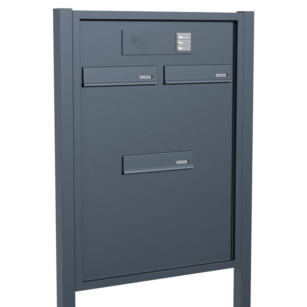 Standbriefkasten Aluminium mit 3 Briefkästen