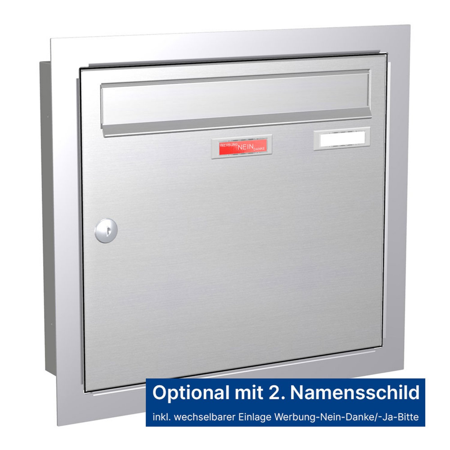 Briefkastenanlage | Unterputz | 1-fach | Senkrecht | Edelstahl