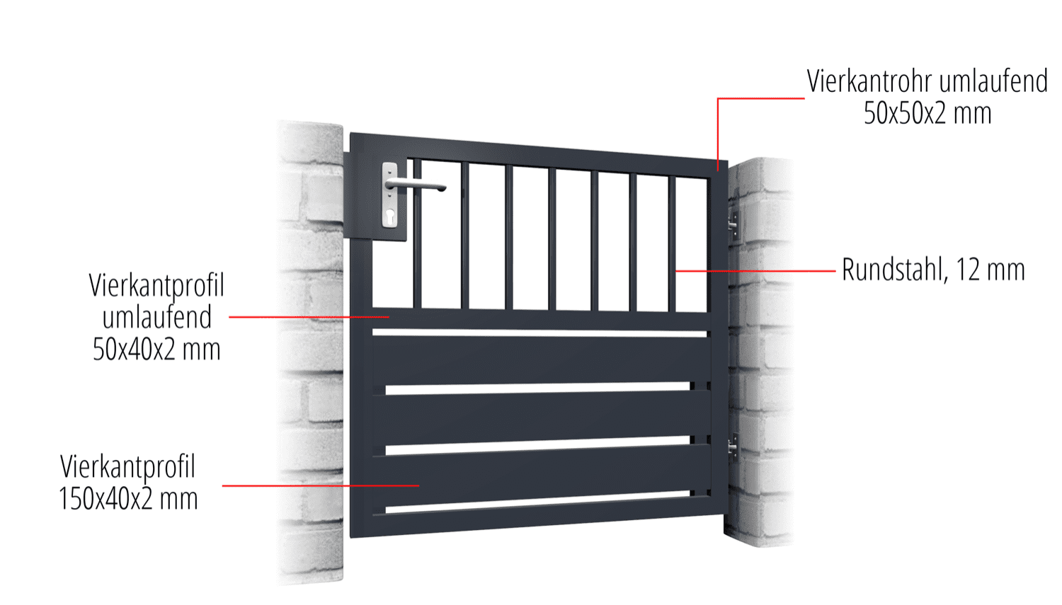 Tuindeur aluminium 1-vleugelig privacyscherm KSV 1, GE