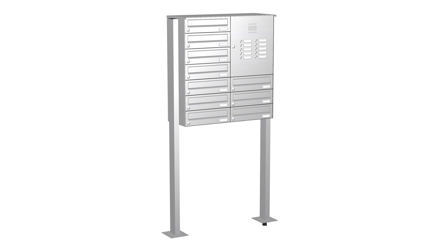 Briefkastenanlage | Freistehend | 10-fach | Waagerecht | Audio | Video | Edelstahl