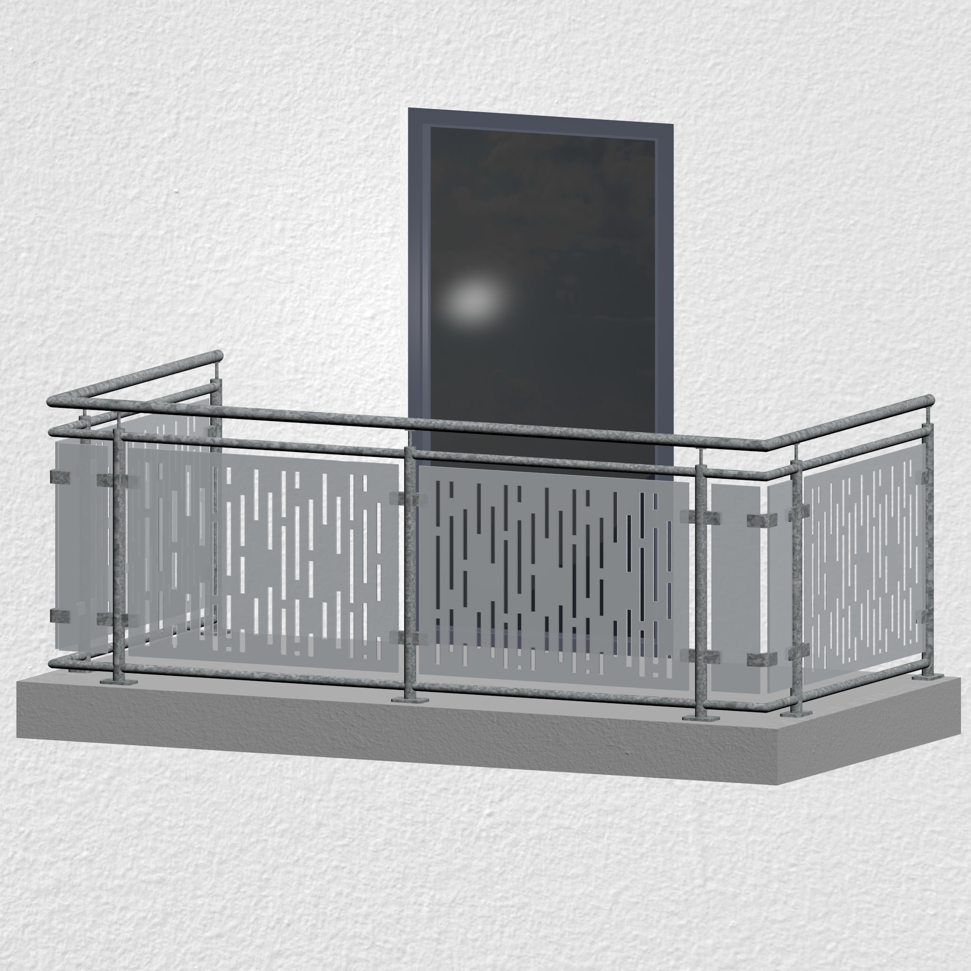 Balkonhek verzinkt Design glas SF VE