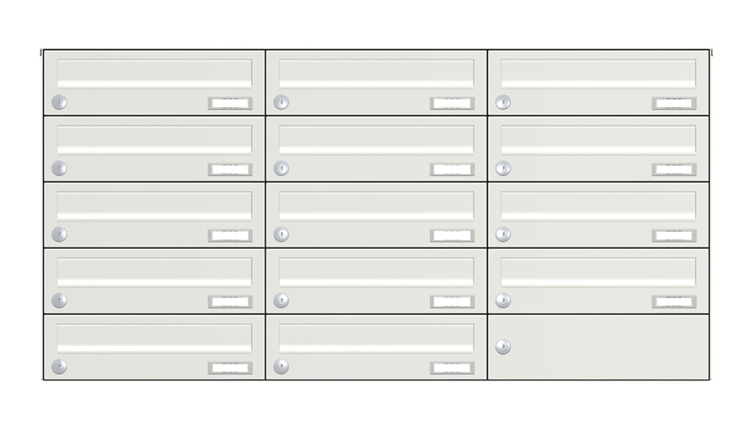 Briefkastenanlage | Aufputz | 14-fach | Waagerecht | Farbe