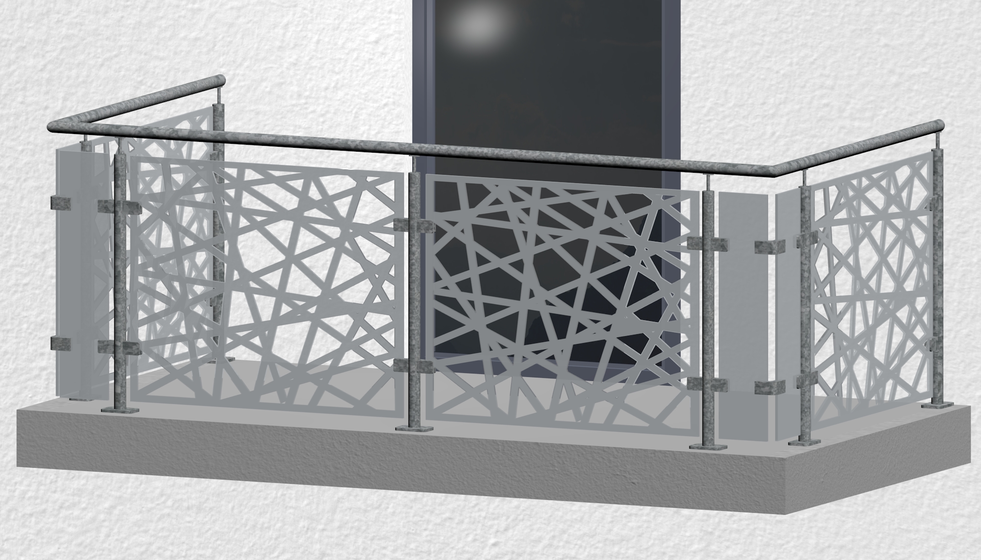 Balkonhek verzinkt Designglas AB 1 MO 