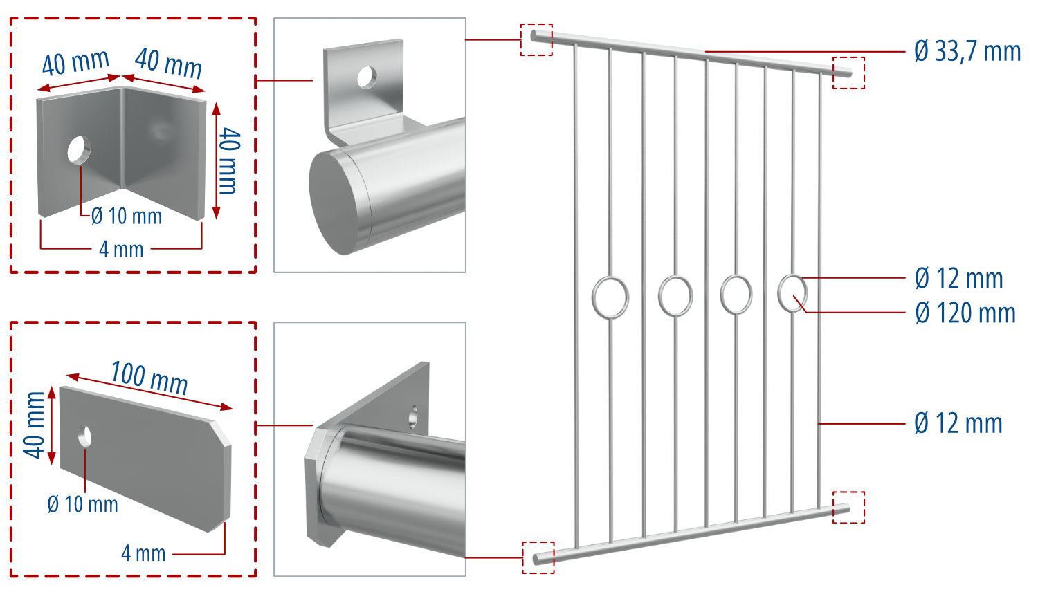 Traliewerk roestvrij staal cirkel bar 2