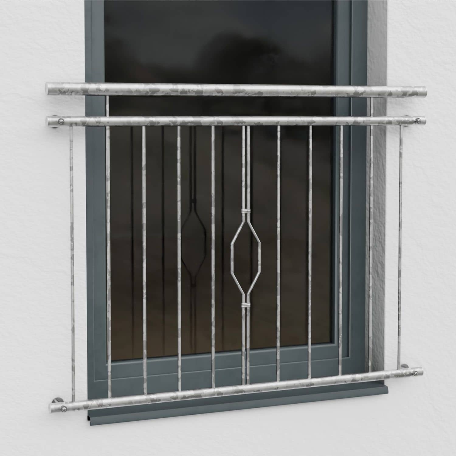 Frans balkon verzinkt 6-hoekig ornament 