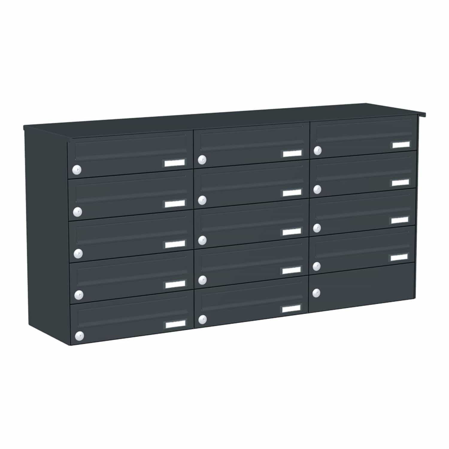 Briefkastenanlage | Aufputz | 14-fach | Waagerecht | Farbe