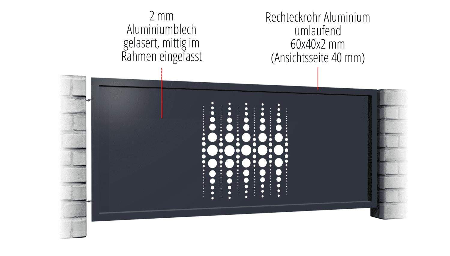 Tuinafscheiding aluminium laser gesneden ontwerp PE