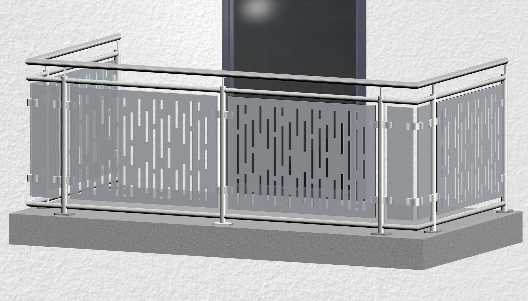 Balkonhek roestvrij staal ontwerp glas SF VE