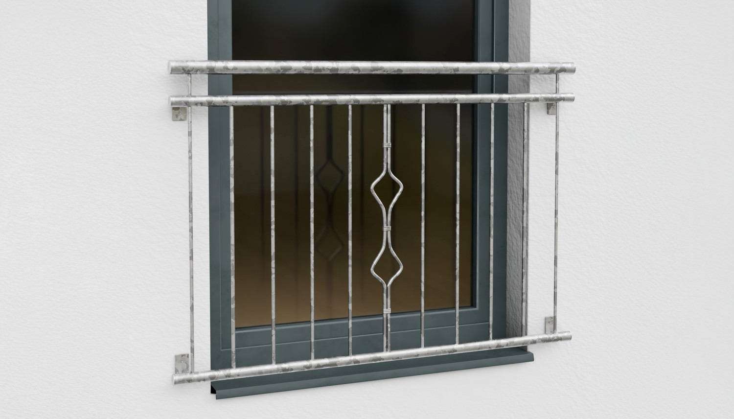 Frans balkon verzinkt Klok ornament 
