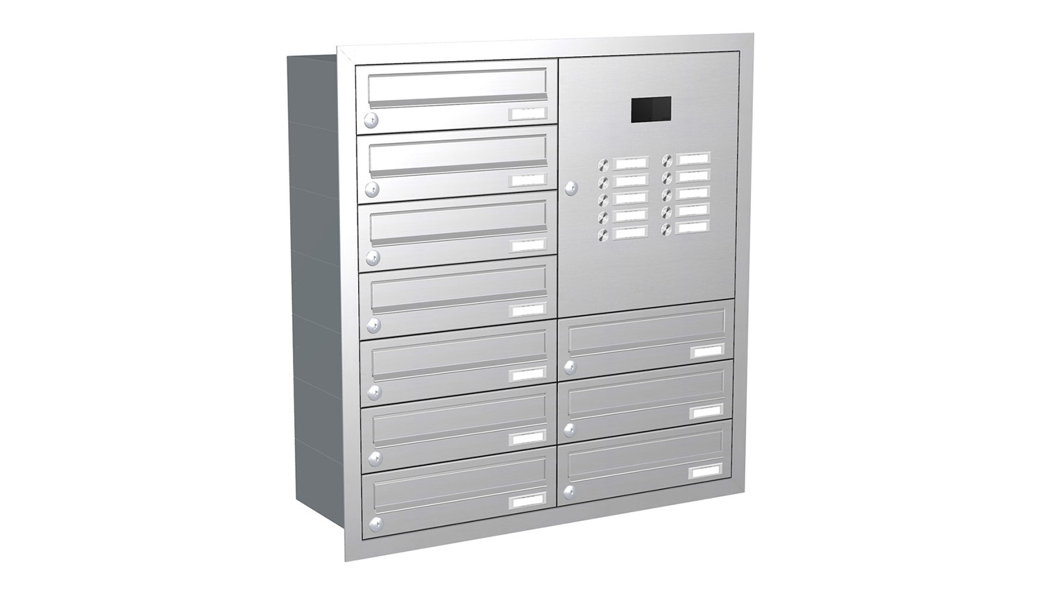 Briefkastenanlage | Unterputz | 10-fach | Waagerecht | Audio | Video | Edelstahl