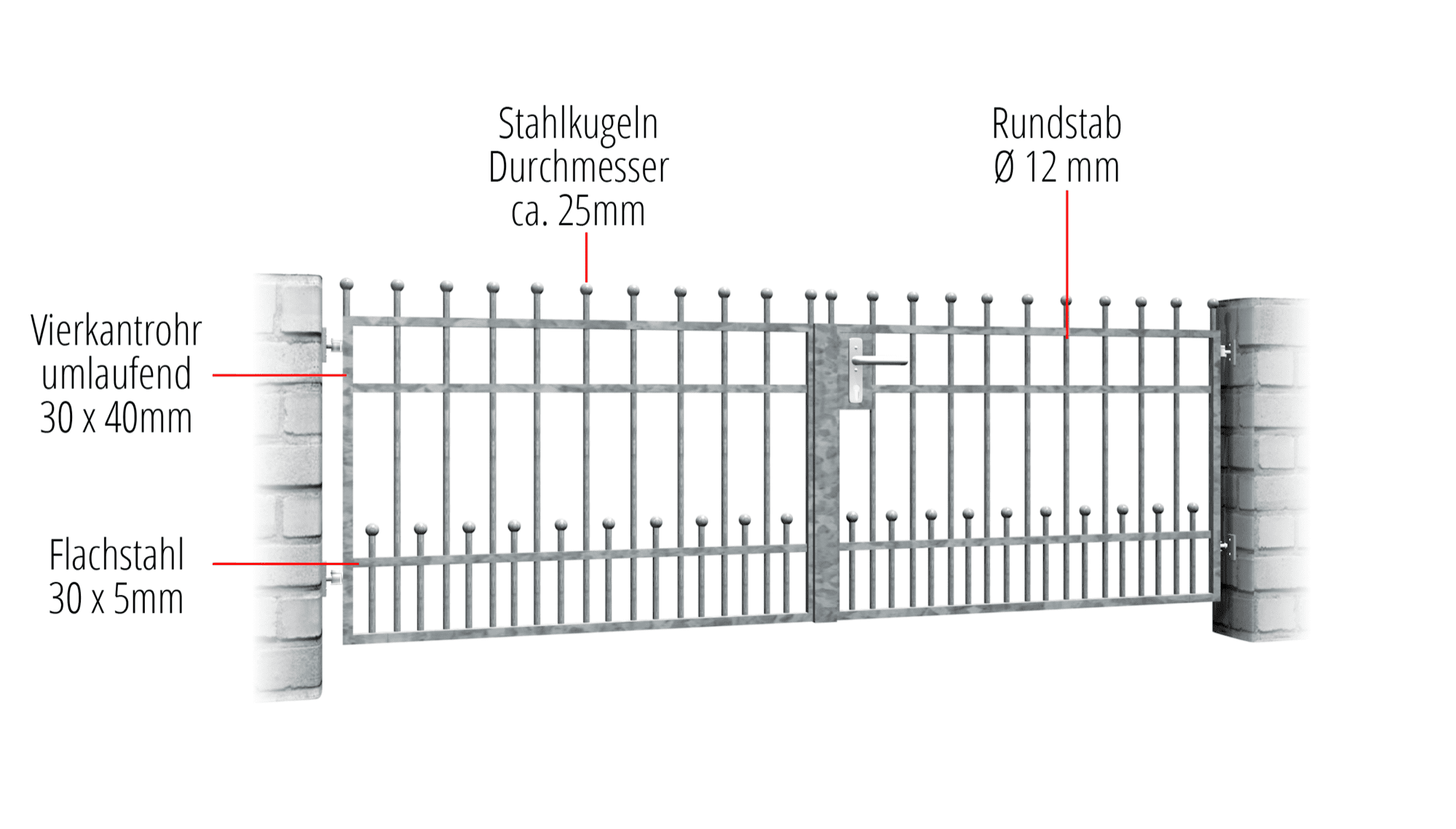 Tuinpoort verzinkt 2-vleugelig Bonn, GE