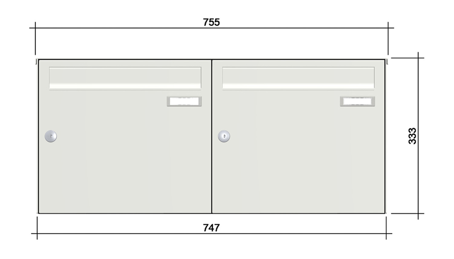 Briefkastenanlage | Aufputz | 2-fach | Senkrecht | Farbe