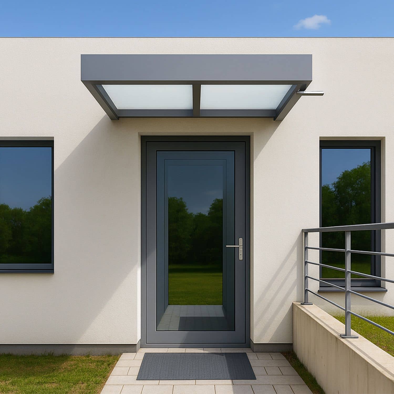 Vordach Aluminium und Glas 1950x1000 mm