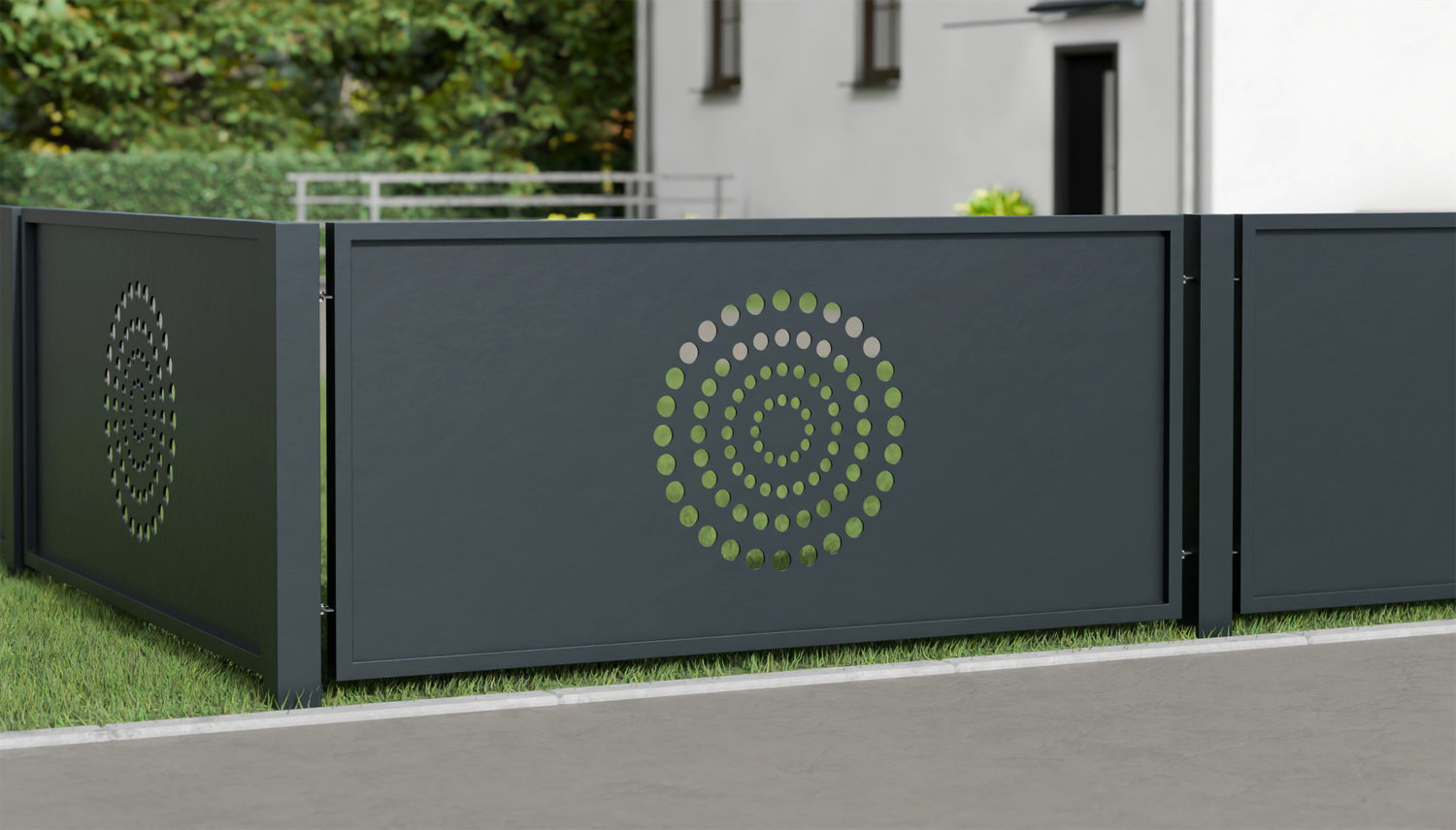 Tuinafscheiding aluminium lasergesneden ontwerp KR