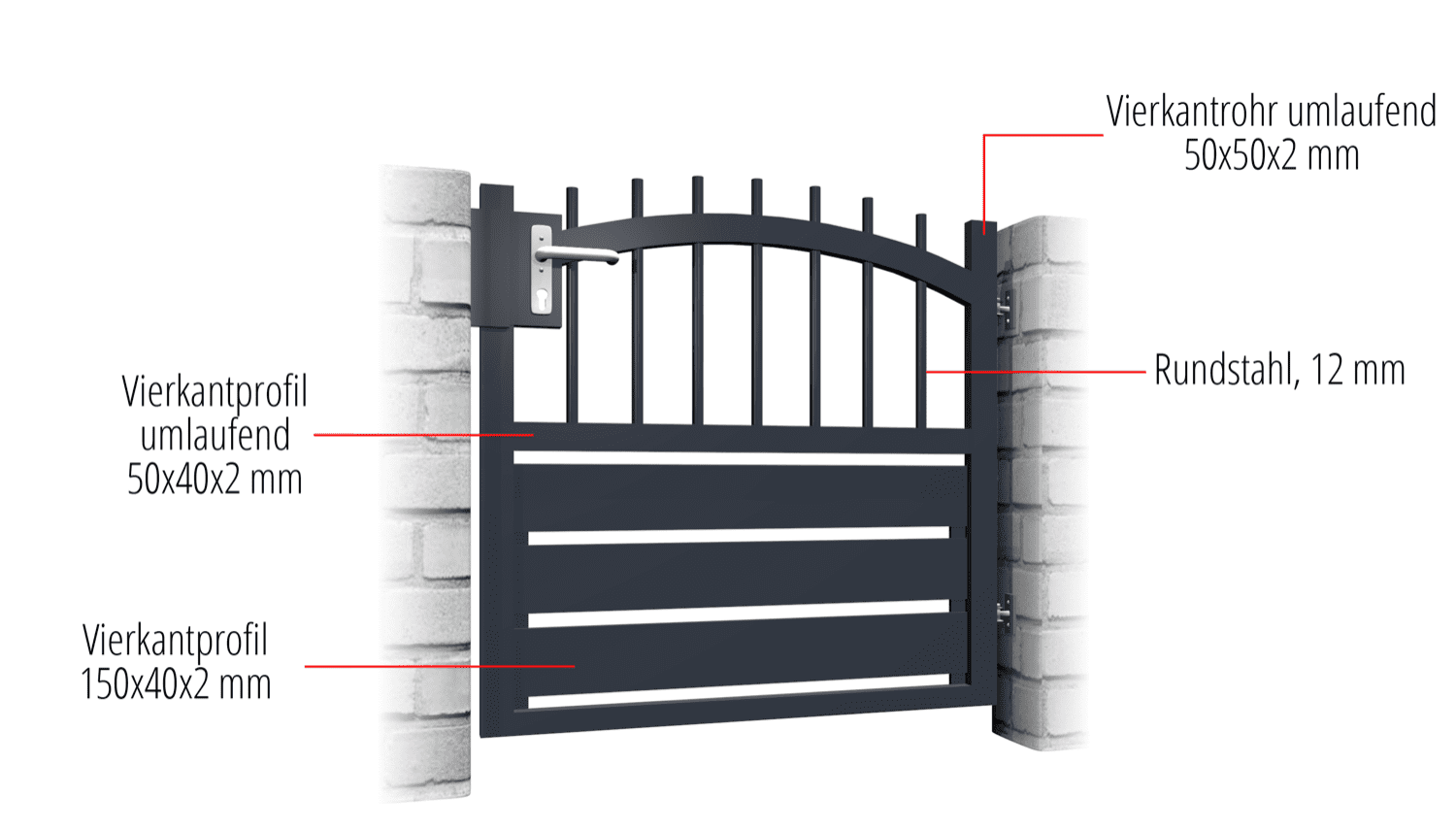 Tuindeur aluminium 1-vleugelig privacyscherm KSV 2, OB